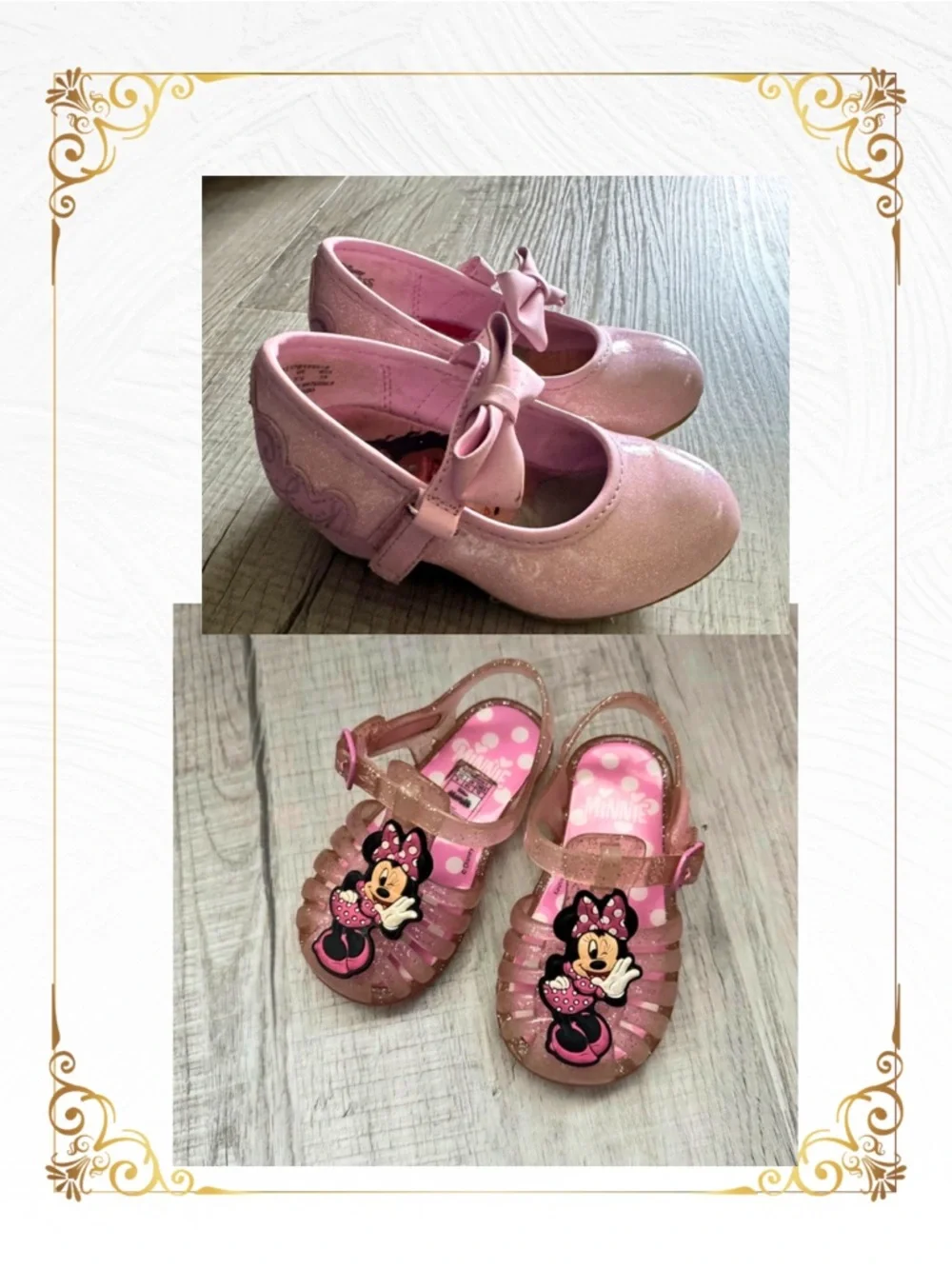 Toddler Girl Shoe Bundle Size 6 | Pink Glitter + Minnie Mouse| Dress & Play Set